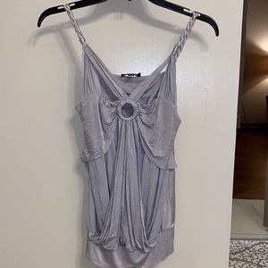 Bebe Silver Gray Tank Top Blouse Size XS